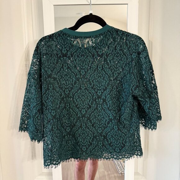 Jonathan Simkhai Lace Blouse Size Small Color Green - Picture 5 of 5